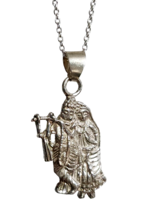 Krishna Radha Necklace Flute Hindu Gods Pendant Sterling 925 Silver Boxed Gift - £30.15 GBP