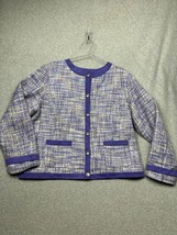 Vintage Maggie Sweet Tweed Blazer Jacket Womens Size XL Jewel Button Pre... - $48.88