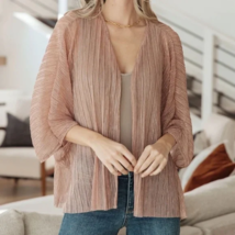 Casual Sheer Lux Shimmer Cardigan Metallic Peach Kimono by Anniewear, One Size. - £10.26 GBP