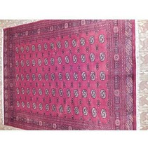 8x10 Authentic Hand Knotted Bukhara Red Rug B-76216 - £1,023.77 GBP