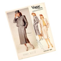 Vogue 1354 Sewing Pattern Perry Ellis Uncut Jacket Skirt 1980&#39;s Misses Size 8 - £15.54 GBP