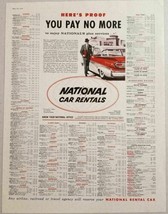 1958 Print Ad National Car Rental Ford Fairlane Red &amp; White Color - £11.81 GBP