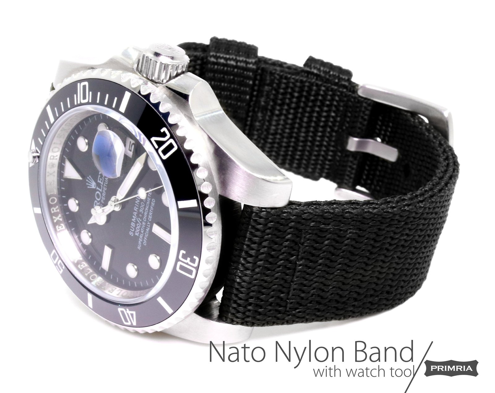 20mm 22mm 24mm Triple layer 2-piece military nylon band strap - Stealth Black - $42.99