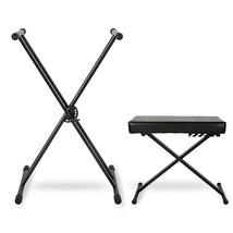 Musician&#39;s Gear KBX2 Double-Braced Keyboard Stand and Deluxe Keyboard Bench - £96.99 GBP