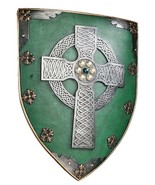 Medieval Decor Wall Sculpture Warriors Shield With Celtic Cross, 18” (dt... - £237.40 GBP
