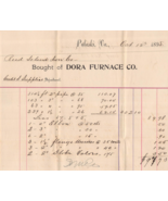 PULASKI VIRGINIA~DORA FURNACE COMPANY~1895 BILLHEAD - £6.59 GBP
