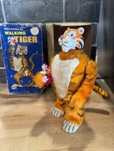 Marx Tin Wind-Up 1960&#39;s 8&quot; Walking Moving Arms Head Tiger Working W/ Box... - £146.90 GBP