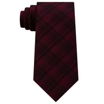 KENNETH COLE REACTION Red Dressy Grid Tonal Plaid Silk Blend Tie - £15.73 GBP