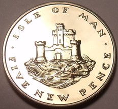 Rare Proof Isle Of Man 1971 5 Pence~Only 10,000 Minted~Castle On a Hill~Free/Shi - £7.96 GBP