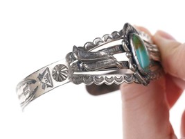 Bell Trading Post Fred Harvey Era Native American Sterling/turquoise Heavy stamp - £138.48 GBP