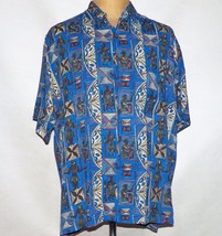 Vintage Avi Collection Kahala Hawaii Tribal Warrior Hawaiian Aloha Camp Shirt XL - £35.91 GBP