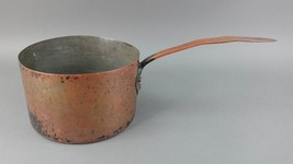 Antique Handmade French Copper Sauce Pan Tin Lining Dovetailed Large 9&quot; - £204.95 GBP