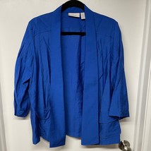 Chicos Lightweight Open Front Topper Jacket Blue Womens Size 1/Medium/8 - £16.85 GBP