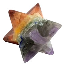 7 Chakra Merkaba Star Geometric Gemstone Multi Stone Bonded Crystal x 1 Supplied - £6.88 GBP