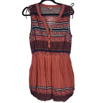 Lucky Brand Dress M Womens Sleeveless Midi Pockets Multicolor Lined Pull... - $25.62