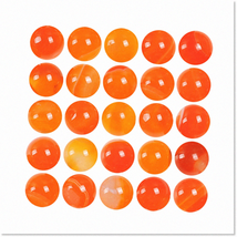 High-Quality Stunning Orange Striped Natural Agate Loose Beads - 6mm Round Stone - $24.74