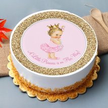 A Little Princess Is On The Way Edible Image Edible Baby Shower Cake Topper Fros - £13.20 GBP