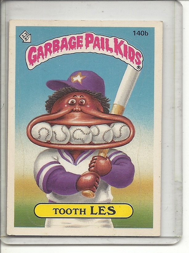 (b-30) 1986 Garbage Pail Kids Sticker Card #140b: Tooth Les - $2.00