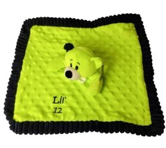 The Petting Zoo Security Blanket Lovey - Teddy Bear Plush - Neon Green - New  - £14.76 GBP