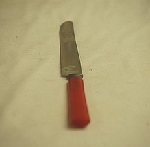 Art Deco Knife Red Bakelite Handle Stainless Steel Blade Vintage a - $9.89