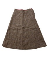 Handmade Womens 30&quot; Waist Brown Plaid Vtg 60s/70s Acadamia Classic Wool ... - £62.33 GBP