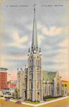 St Andrews Cathedral Little Rock Arkansas linen postcard - £3.91 GBP