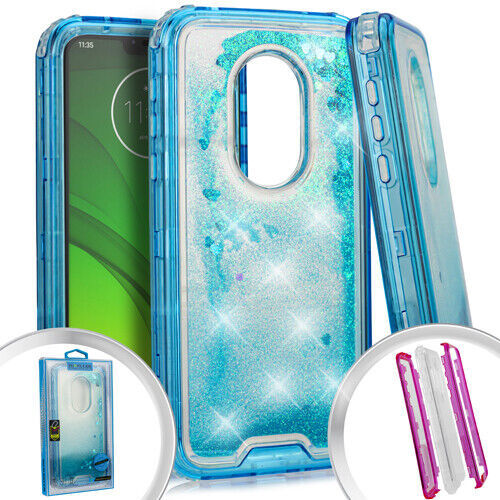 Motorola Moto G7 Play /T-Mobile Revvlry - Hard Hybrid Blue Waterfall Liquid Case - $14.99