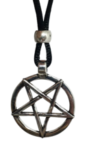 Inverted Pentagram Pentacle Pendant LaVey Baphomet Satanism Cord Beaded Necklace - £5.12 GBP
