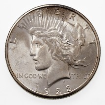 1923-S $1 Silver Peace Dollar in Choice BU Condition, Terrific Eye Appeal - £78.84 GBP