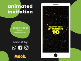 Star Wars Video Invitation Animated, Star Wars Digital Birthday Invitation - £10.27 GBP