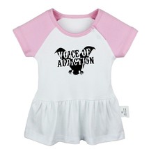 Voice Of Addiction Newborn Baby Girls Dress Toddler Infant 100% Cotton Clothes - £10.62 GBP