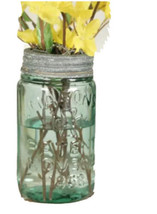 Blue mason Pint jar with flower organizer lid Vintage Look New - £17.39 GBP