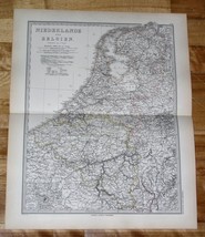 1882 ANTIQUE MAP OF HOLLAND NETHERLANDS / BELGIUM - $27.96