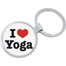 I Love Yoga Keychain - Includes 1.25 Inch Loop for Keys or Backpack - £8.58 GBP