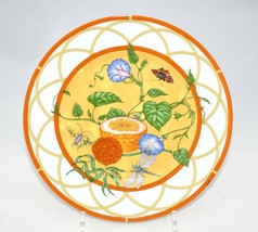 Hermes La Siesta Cake Plate 8.75 &quot; Porcelain 22.5 CM Flowers 822 - £189.39 GBP