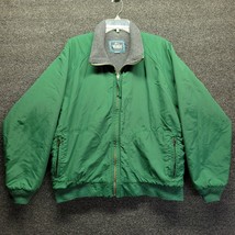 Vintage Woolrich Men&#39;s Sz L Sherpa Lined Bomber Jacket Coat Green MADE IN USA - £41.91 GBP