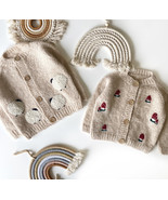 Adorable Knit Baby Cardigans - Customizable design - Lambs, Mushrooms - ... - £50.81 GBP+