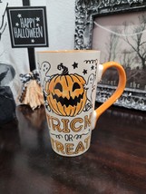 Halloween Trick Or Treat Ceramic Stoneware Tall Coffee Mug NEW - £17.67 GBP