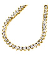 Ladies 25 Carat D VVS1 Round Diamond Tennis Necklace 18K Yellow Gold Fin... - £192.28 GBP