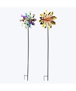Metal Yard Art Garden Stake Wind Spinner 53 inch - $109.25 CAD