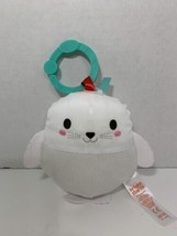 Bright Starts small plush white seal baby rattle crinkle sensory hanging toy - $5.93