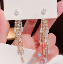 Light luxury temperament multi wear method pearl flash diamond tassel ea... - $19.80
