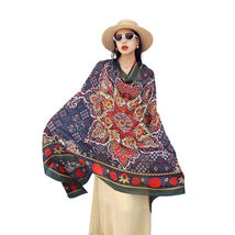 Anyyou 100% Mulberry Silk Violet Blue Long Scarf Luxury Brand Women Beac... - $89.50