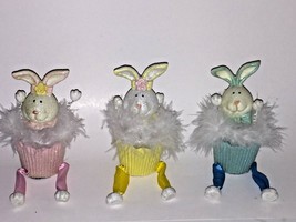 Bunny Cupcakes Set of 3- Easter Decorations - $19.99