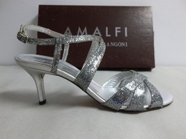 Amalfi by Rangoni Size 6.5 M Colle Silver Glitter Sandals New Womens Shoes - £117.91 GBP