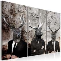 Tiptophomedecor Stretched Canvas Nordic Art - Deer In Suits - Stretched & Framed - $99.99+