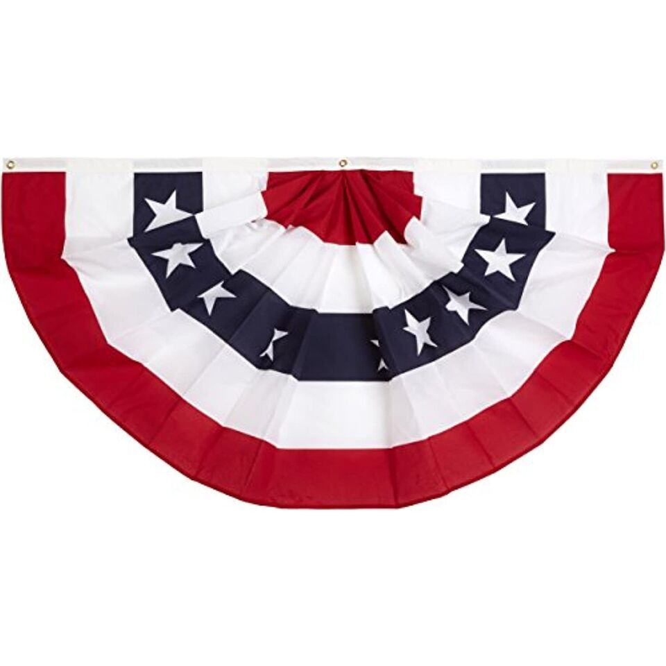 Annin Flagmakers Pleated Full Fan Flag Bunting Decorations, Large, 3 x 6... - $36.34