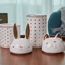 Rabbit Candy Dish Ceramic Decorative Canister Storage Home Decor 8.1 inch - £39.16 GBP