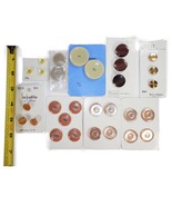 Vtg Lot Beige Tan Brown Pearlized Colored Buttons on Card Round W. Germany - $8.99