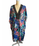 Club Z Collection Womens Tropical Leaves SWim Beach Cover up Leaves Sz X... - £25.85 GBP